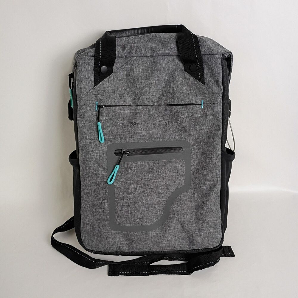 Sherpani Sojourn Anti-Theft Backpack Black Gray EUC
